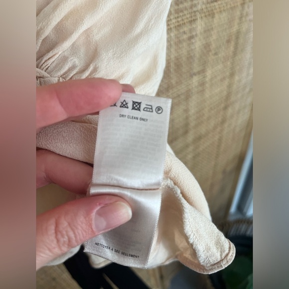 Anthropologie Cream Drapey Blouse with Tie Belt - Picture 9 of 12